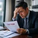 Company director looking stressed after discovering tax fines for a dormant company